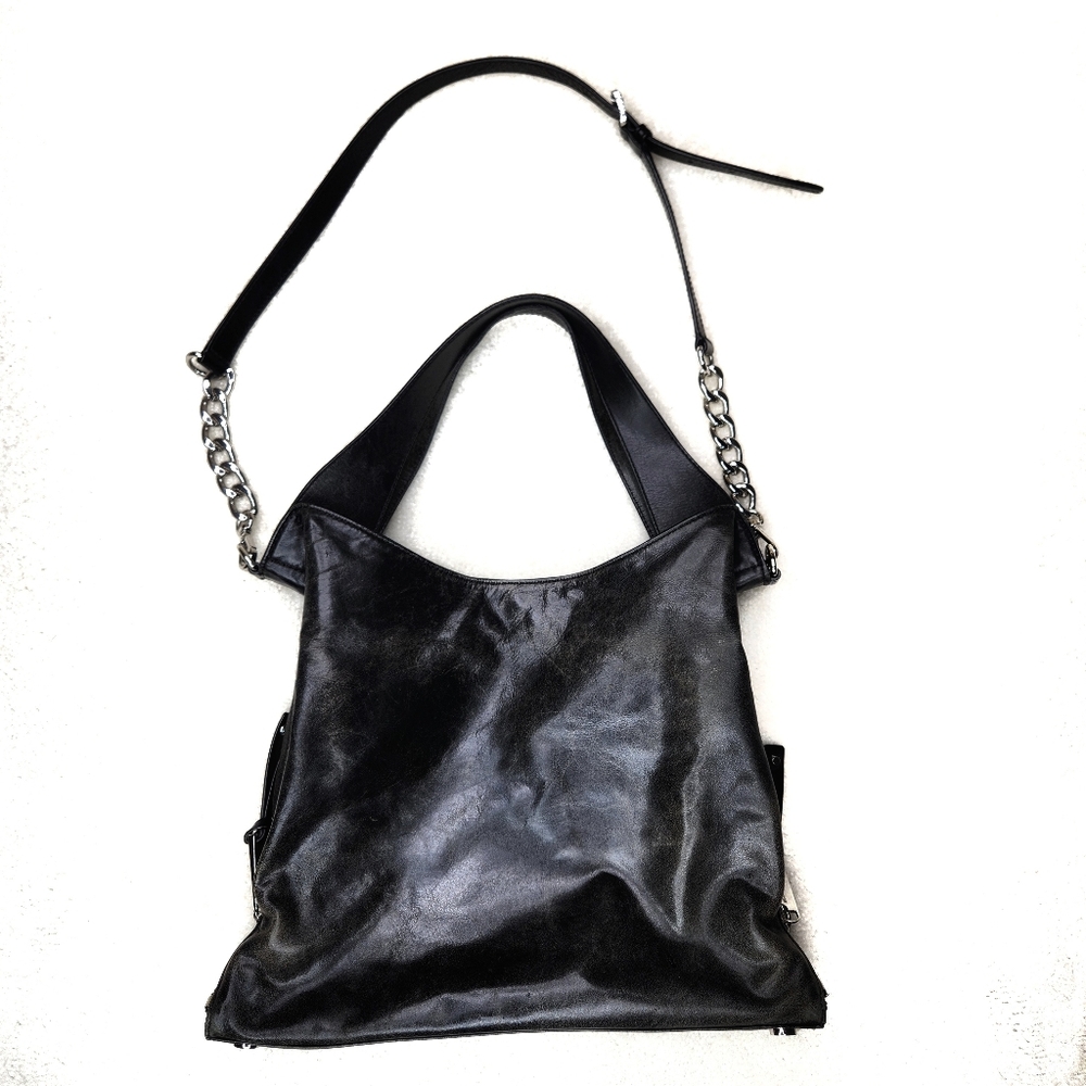 Michael Kors Devon Large Hobo Black Leather Shoulder Tote - Picture 3 of 14